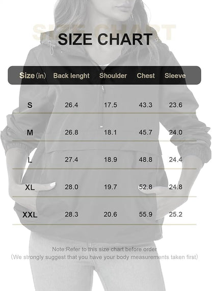 Avoogue Womens Rain Jacket with Hood,Pullover,Packable,Lightweight,Windbreaker,Waterproof,Breathable.