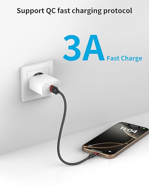 1.5 FT USB C Cable, Short USB to USB C Cord [18 inch, 3 Pack] Braided USB Type C Charging Cable Compatible with iPhone 16 15 Pro Max, Galaxy S24 Ultra A15, Moto LG, Google Pixel and Car