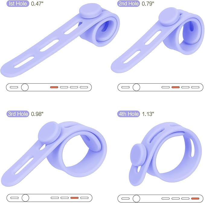 Donruby 24Pcs Silicone Cable Ties - Reusable & Washable with Locking Buckle Design, Adjustable Fastening Cable Straps, Multi-Purpose High Elasticity Cord Organizer (Purple)