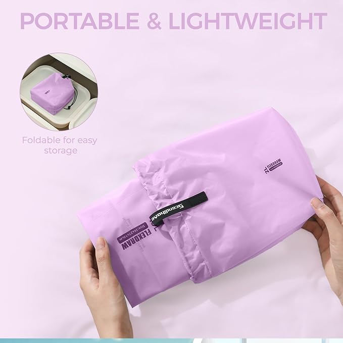 3 Set Packing Cubes for Travel, Ultralight Luggage Organizer Bags Waterproof Storage Bag, Multiple Sizes Reusable Drawstring Bags Used Essential for Gym Swim (Purple)