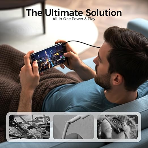 240W Braided Fast Charge Cable With Built-in Phone Stand, 2026 New T-Shaped Foldable Durable USB-C Cord, 90 Degree USB C Cable Right Angle Multi-Functional Charger Cord, Type-C to Type-C (2Pcs)