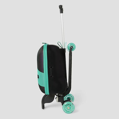 Kids Scooter Luggage - 2-in-1 Ride-On Suitcase with Light-Up Wheels & Adjustable Handle|Carry-On Approved & TSA-Friendly| Fun, Durable, Lightweight Travel Scooter for Boys & Girls Ages 3-10