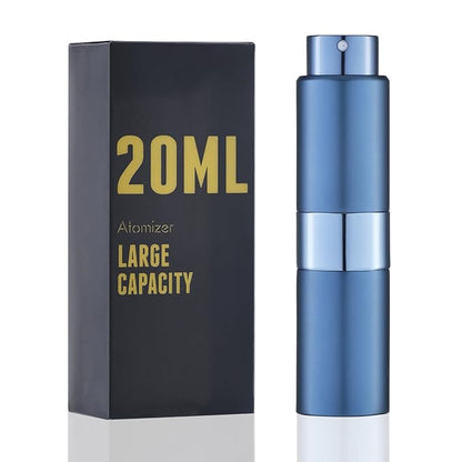 Perfume Travel Refillable Atomizer Bottle: Cologne Spray Mini for Refill - Empty Fragrance Sprayer for Men - Large Size 20ML Blue