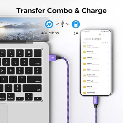etguuds Short USB C Cable 1ft, 5-Pack USB to USB C Charger Cable, Fast Charging Cord Type C for iPhone 17 16 15 Pro Max Plus 17 Air 16e, Samsung Galaxy S25 S24 S23 S22 S21 S20 A17 A16 A15 A26 A36 A56