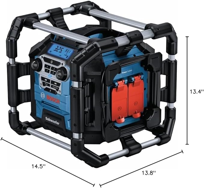 BOSCH GPB18V-5CN 18V Jobsite Radio with Bluetooth® 5.0 and Power Station