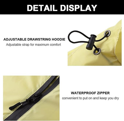 Fashion Hooded Rain Poncho Waterproof Raincoat Jacket with pocket for Women/Men/Adult