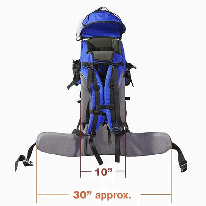 ClevrPlus Cross Country Baby Backpack Carrier, Blue, Toddler Hiking Backpack with Comfortable Seat, Adjustable Straps & Belt, Foldable Frame Lightweight Large Capacity Child Carrier for Outdoor