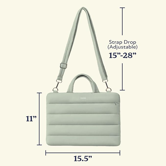 Vandel 15-16 inch Laptop Carrying Case Sleeve with Strap, Shoulder Bag with Handle, 16 in Laptop Computer Bag for Women, MacBook Air 15 Inch Carrying Case, MacBook Pro 16, 15.6 in HP, Dell Messenger