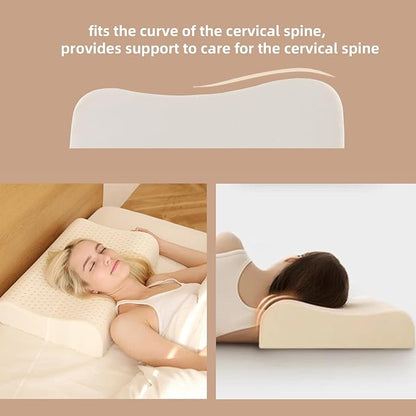 Nature Latex Foam Pillows, Cervical Pillow for Neck and Shoulder Pain Relief, Ergonomic Contour Bed Pillow, Medium Firm for Side Sleep Stomach Sleeping and Back Sleeper(23.6"×15.7"×3.7"/4.5")
