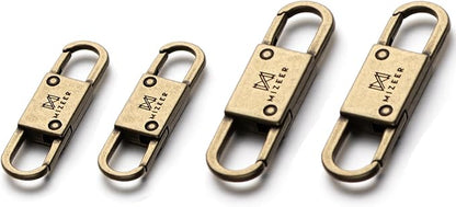 Mizeer 2 Size Theft Deterrent - Anti Theft Clips Keep Zipper Closed - Zipper Locks for Backpacks, Purses 4pcs Bronze