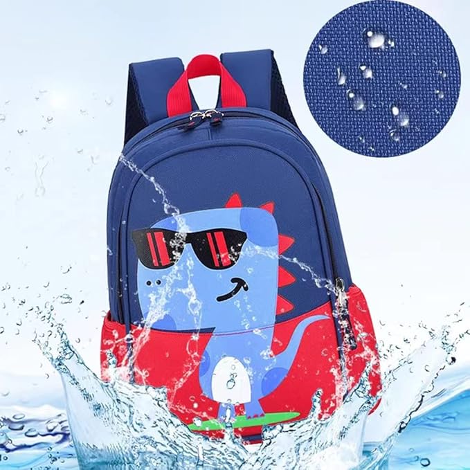 11 Inch Kids Toddler Preschool Travel Backpack Cool Cute Cartoon Daypack (Dinosaur Red)