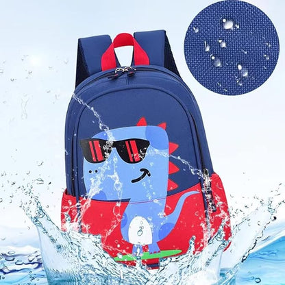 11 Inch Kids Toddler Preschool Travel Backpack Cool Cute Cartoon Daypack (Dinosaur Red)