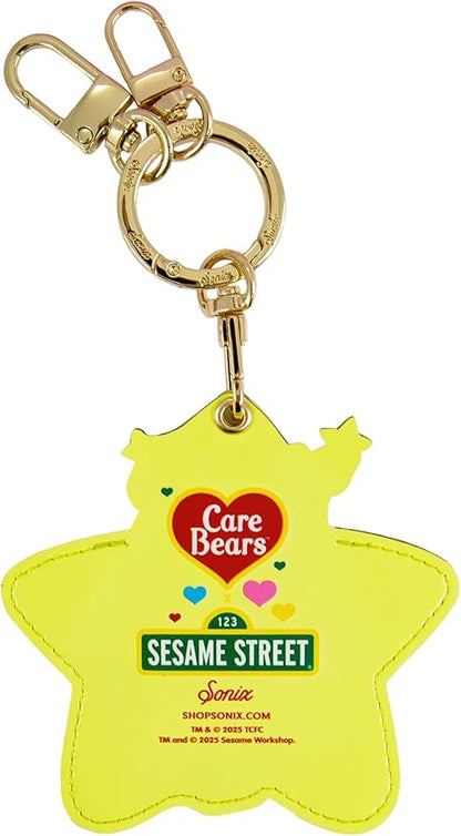 Sonix x Care Bears x Sesame Street Keychain Case Compatible with Apple AirTag | Protective AirTag Cover Keychain Charm | Green/Blue | Grumpy Bear & Oscar the Grouch