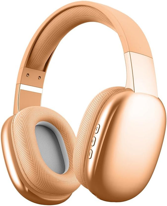 Gabba Goods Wireless Over Ear Bluetooth Headphones with Microphone - Wireless Headset -Noise Reduction - Bluetooth, Wired,Built in Micro SD for Travel, Home, Work TV,PC,Gaming,Cellphone (Orange)
