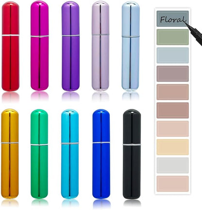 Perfume Travel Refillable Atomizer, 10Pcs Mini Perfume Atomizer Refillables, Scent Pump Case, Small Perfume Spray (5ml)