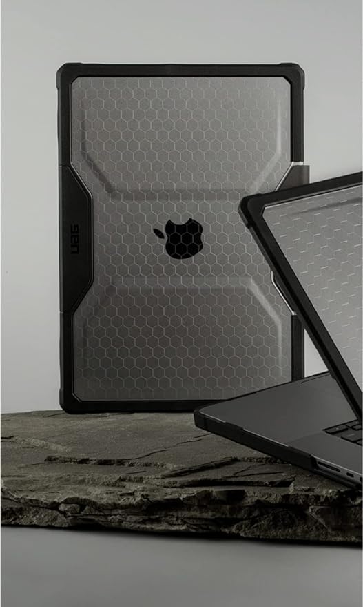 URBAN ARMOR GEAR UAG Designed for MacBook Pro 14 inch Case 2025 M5, 2021-2024 M4/M4 Pro/M4 Max A3434 A3112 A3401 A3185 A2918 A2992 Rugged Military Grade Plyo Laptop Cover, Translucent Clear Ice