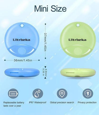 Air Tag-4 Pack Bluetooth Item Finder for iPhone – MFi Certified Smart Tracker Compatible with Apple Find My, Replaceable Battery, IP67 Waterproof Key Finder for Keys, Wallet, Luggage