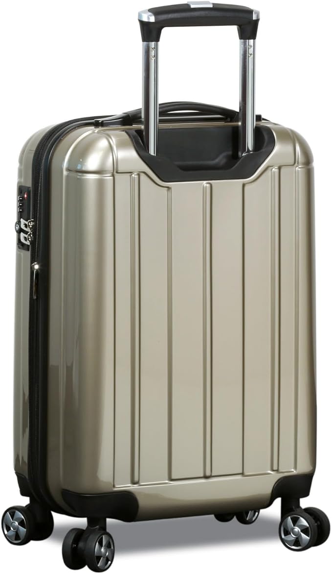 World Traveler Contour 24-Inch Polycarbonate Hardside Expandable Spinner Checked Luggage with TSA Lock - Champagne