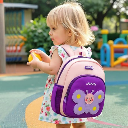 Padgene Toddler Harness Backpacks Safety Leash Kids Anti Lost Kindergarten Preschool Backpack Neoprene Lightweight Animal Schoolbag 3D Cartoon Butterfly Mini Travel Bag for Boys Girls Ages 3-5