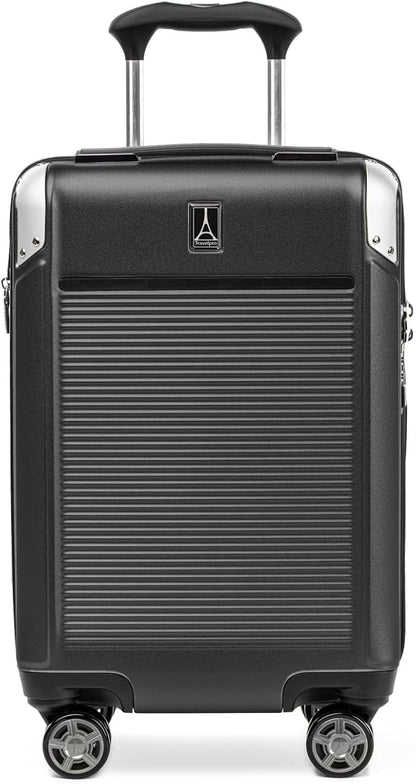Travelpro Platinum Elite Hardside Expandable Carry on Luggage, 8 Wheel Spinner, TSA Lock, Hard Shell Polycarbonate Suitcase, Shadow Black, Compact Carry on 20-Inch