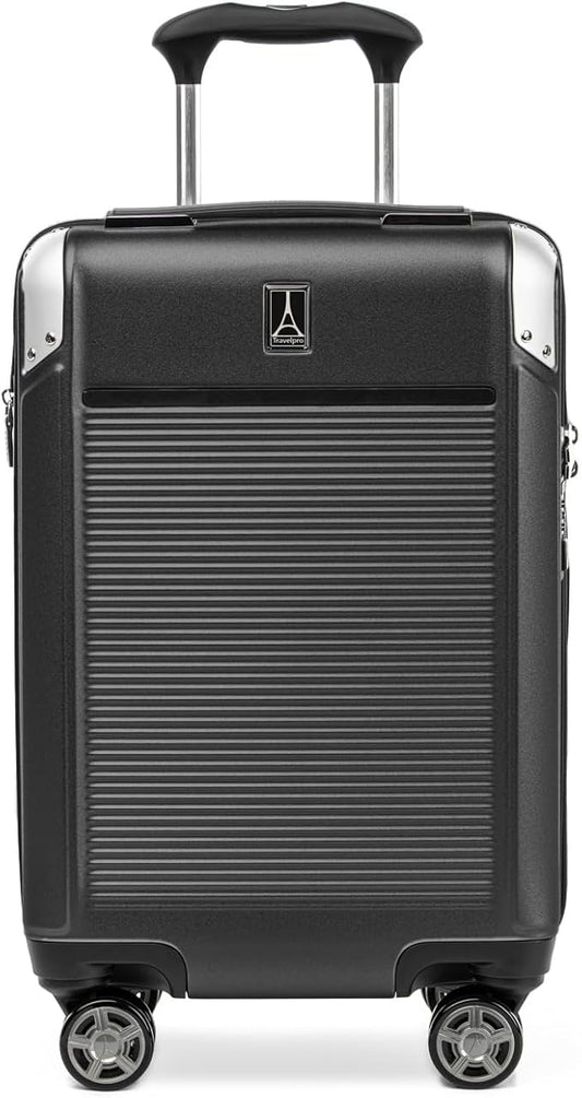 Travelpro Platinum Elite Hardside Expandable Carry on Luggage, 8 Wheel Spinner, TSA Lock, Hard Shell Polycarbonate Suitcase, Shadow Black, Compact Carry on 20-Inch