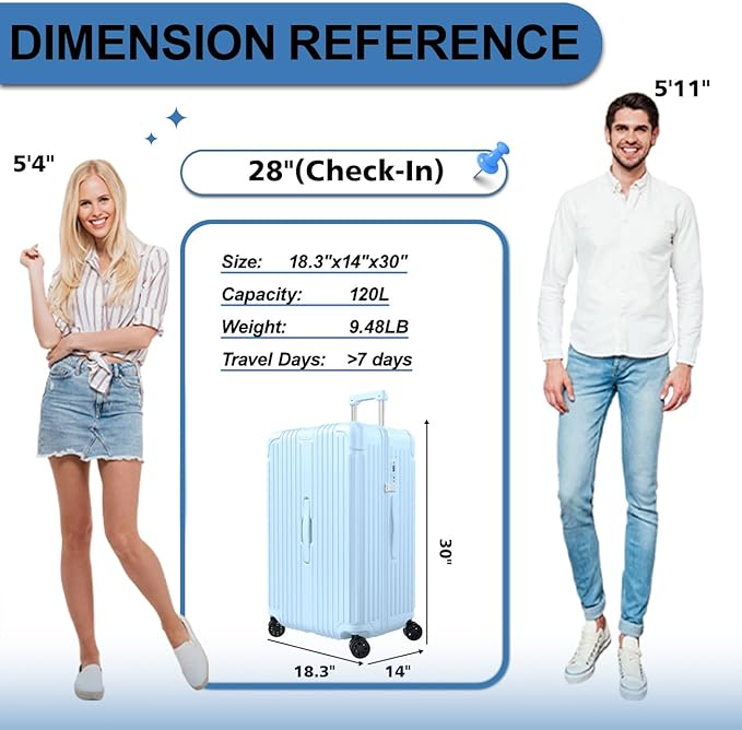 Krute 28 inch Luggage with Spinner Wheels Checked Suitcases with USB Port and Cup Holder TSA Lock PC+ABS Hardside Luggages
