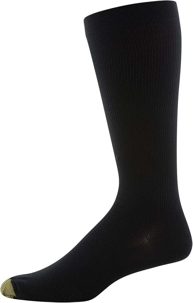 GOLDTOE Men's Mild Compression Over The Calf Socks, Multipairs