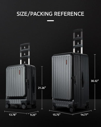 Luggage Sets 2 Pieces, 20 Inch Carry On Luggage and 29 Inch Checked Luggage with Spinner Wheels, Lightweight ABS+PC Hardshell Trunk Suitcases with Aluminum Frame, Top Opening (Black, 20/29)