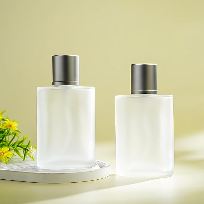 YU FENG Glass Perfume Bottles Empty Refillable Atomizer 2 Pack 100ml/3.4oz（Cylinder）