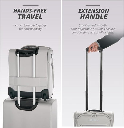 Verage Carry On Underseat Luggage with 2 Wheels & USB Port, 16 Inch Cloud Gray Wheeled Spinner Bag Carry-on Luggages for Airlines, Lightweight Suitcase Men Women, Pilots and Crew