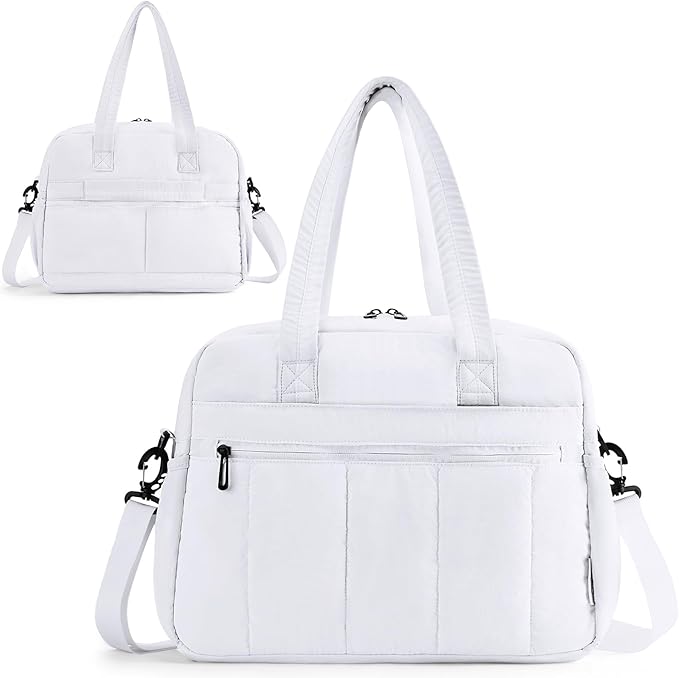Gym Bag for Women, Large Capacity Duffel Bag with Crossbody Strap, Lightweight Sports Bag for Workout & Travel.White