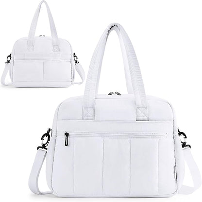 Gym Bag for Women, Large Capacity Duffel Bag with Crossbody Strap, Lightweight Sports Bag for Workout & Travel.White