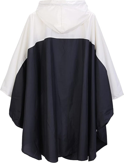 Fashion Hooded Rain Poncho Waterproof Raincoat Jacket with pocket for Women/Men/Adult