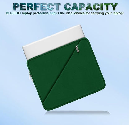Laptop Case 15.6 inch, Traveling Carrying Computer Bag with Zippered Pocket, Shockproof Protective Laptop Sleeve Compatible for Apple Notebook, HP, Dell, Acer, Asus, Lenovo, Deep Green