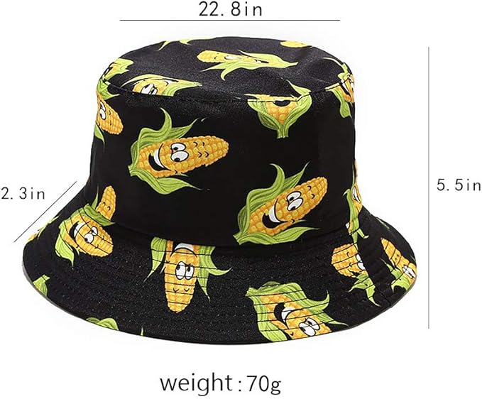 XYIYI Cute Bucket Hat Beach Fisherman Hats for Women, Reversible Double-Side-Wear