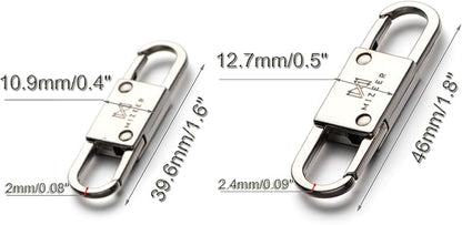 Mizeer 2 Size Clip Theft Deterrent - Anti Theft Zipper Clips Keep Zipper Closed - Silver for Backpacks, Purses (4pcs)