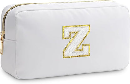 Initial Z Makeup Bags Initial Letter A-Z Cosmetic Bag for Women Friends Daughter Sister Mom Inspirational Gifts Travel Toiletry Bag Christmas Birthday Gifts for Her Bridesmaid Bff Makeup Pouch Z