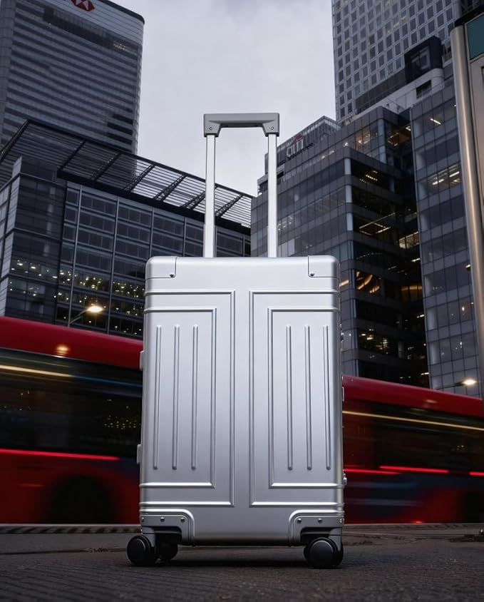 All Aluminum Carry On Luggage，Cut from Whole Aluminum Sheet，22x14x9 Airline Approved ，（3rd Generation，Premium Metal zipperless suitcase ） (silvery, 26inch)