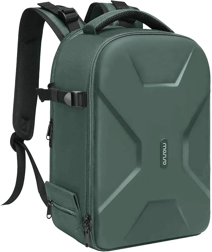 MOSISO Camera Backpack,DSLR/SLR/Mirrorless Photography Camera Bag Full Open Waterproof Hardshell Bag with Insert&Tripod Holder&Laptop Compartment Compatible with Canon/Nikon/Sony, Emerald Green