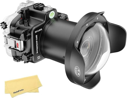 Seafrogs Underwater Housing for Canon EOS R50, 40M Waterproof Case with WA005A Long Dome Port Kit, Waterproof Scuba Diving Case for Canon R50+24-70mm f/2.8, EF 24-105mm f/4