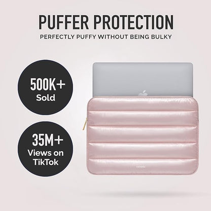 VANDEL - The Original Puffy Laptop Sleeve 13-14 Inch. White Laptop Sleeve for Women. Carrying Case Cover MacBook Pro 14 in, MacBook Air 13 Inch, iPad Pro 12.9, Dell, Asus, HP