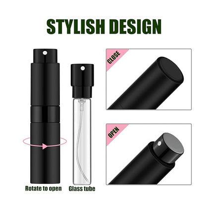 2 PCS/8ml Portable Mini Perfume Atomizer bottles, Empty Refillable Spray Bottle with 3 Types of Refill Tools, Pocket Travel Perfume Sample Bottles(Pink)