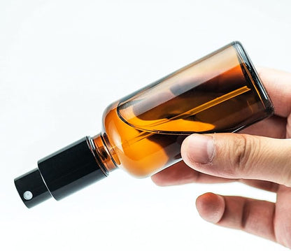YIZHAO Amber Glass Spray Bottles 2oz, with Small Fine Mist Spray, Metal Cap, Refillable for Essential Oil,Travel,Cleaning,Perfume,Aromatherapy,Makeup – 12 Pcs