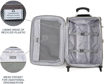 Travelpro Maxlite 5 Softside Expandable Upright 2 Wheel Carry on Luggage, Lightweight Suitcase, Men and Women, Champagne, Carry On 22-Inch