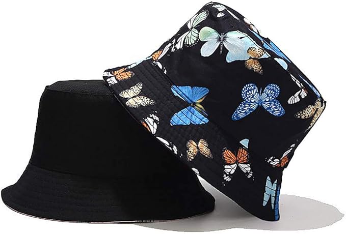 XYIYI Cute Bucket Hat Beach Fisherman Hats for Women, Reversible Double-Side-Wear