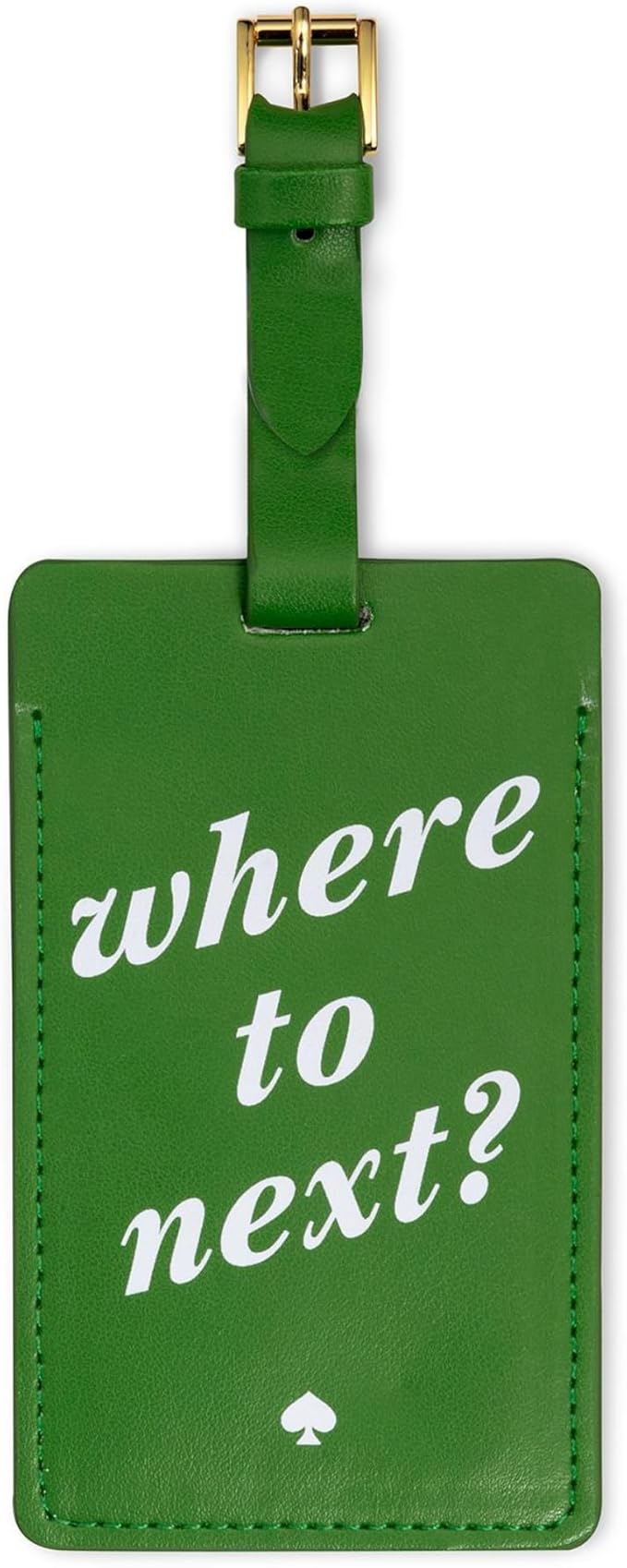 Kate Spade New York Vegan Leather Luggage Tag for Women, Durable Suitcase ID Tag, Where to Next