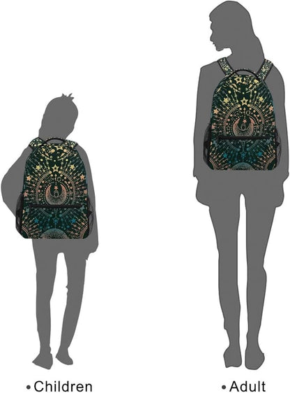 ALAZA Moon & Star Alchemy Magical Large Backpack Personalized Laptop iPad Tablet Travel School Bag with Multiple Pockets