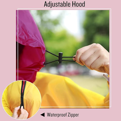 SaphiRose Unisex Rain Poncho Waterproof Raincoat Hooded for Adults Women with Pockets