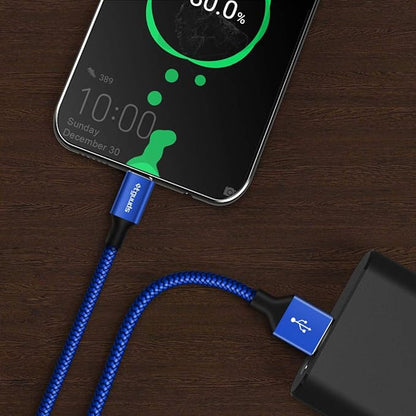 etguuds Blue Long USB A to USB C Cable 10ft, 2-Pack Fast Charging Type C Charger Cord for iPhone 17 16 15 Pro Max Plus Air 16e, Samsung Galaxy S25 S24 S23 S22 S21 S20 Note 20 A17 A16 A15 A26 A36 A56