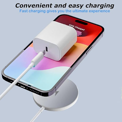 Wireless Charger,[Apple MFi Certified]15W Magnetic Charger 2Pack 3FT Magnetic Charge Pad with USB C Port PD Block Fast Charging Wireless Charge for iPhone Air/17 Pro Max/16 Pro/16 Plus/16e/15/14/13/12